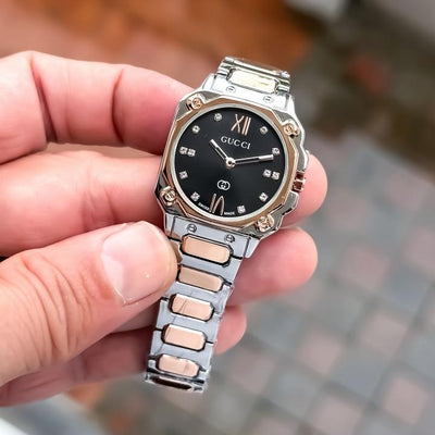 Gucci Limited Edition Silver Copper Black Dial